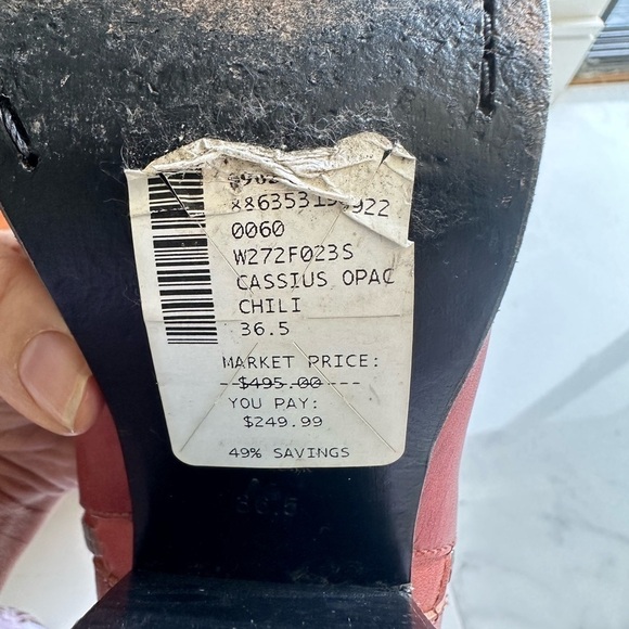 Rag & Bone Red Ankle Boots Booties Leather Size 36.5 - Picture 6 of 7